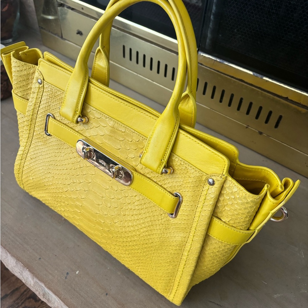 Never Used - Limited Edition Yellow Python Coach … - image 2